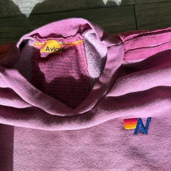 Aviator Nation Classic Stripe Cropped Crew Sweatshirt - Picture 4 of 6